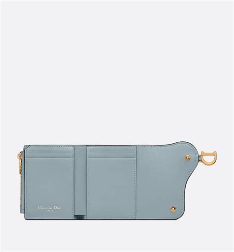 dior goatskin|Saddle Lotus Wallet Cloud Blue Goatskin .